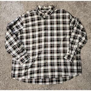 Cabelas Shirt Men Size 3XL Wrinkle Free Long Sleeve Button Up Plaid Maroon Black
